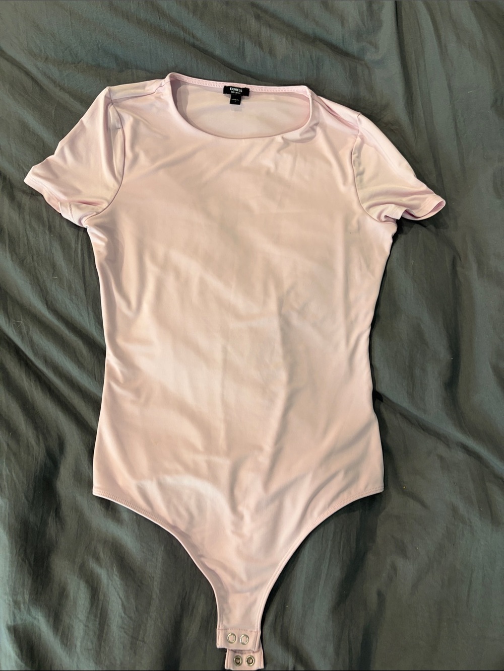 Express Pale Pink Short-Sleeve Bandeau Bodysuit - Picture 1 of 4